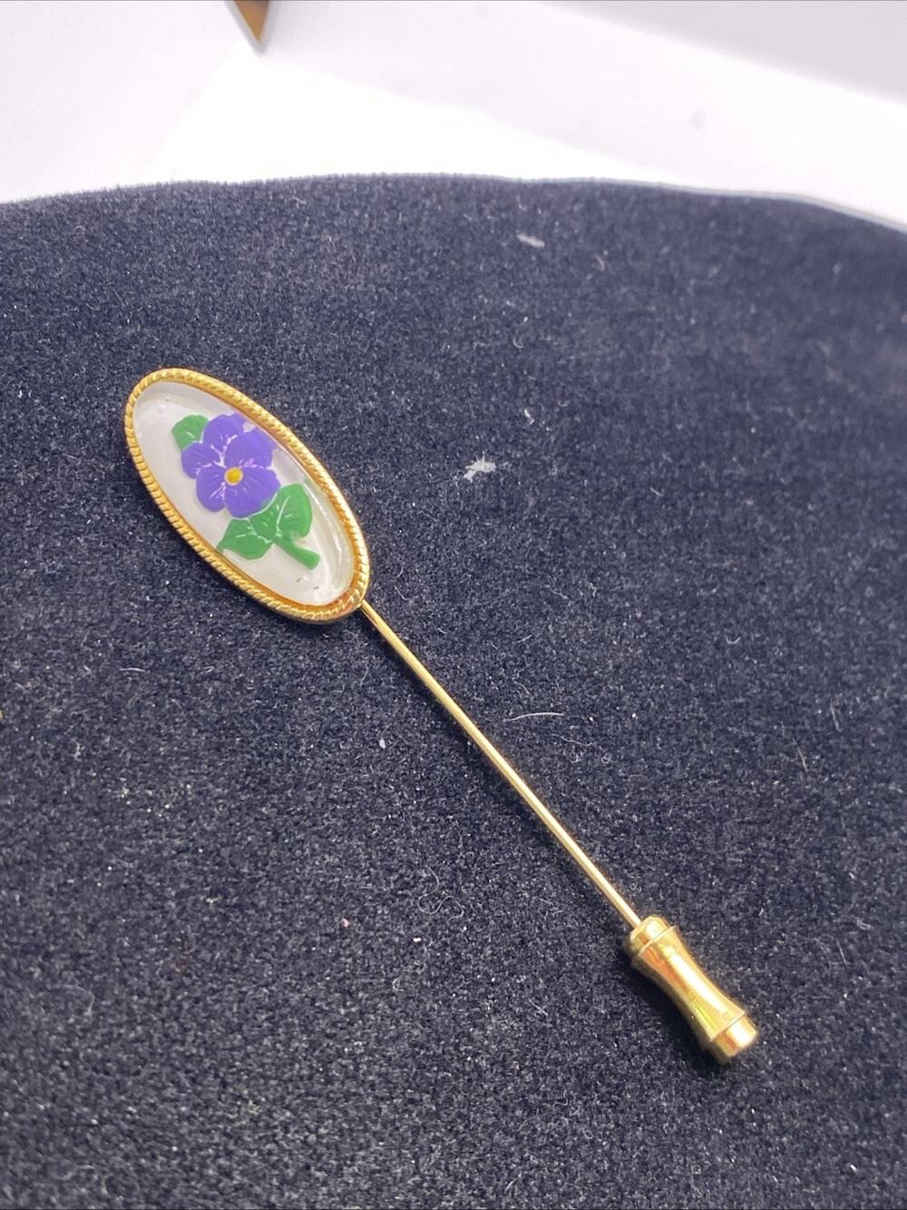 Womens Vintage Flower Stick Pin